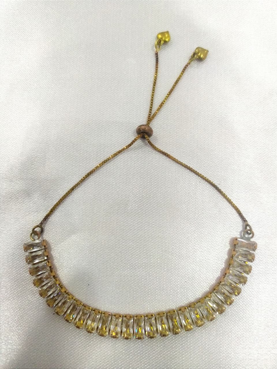 PULSEIRA PUXA PUXA DE ZIRCONIA BAGUETE CRISTAL
